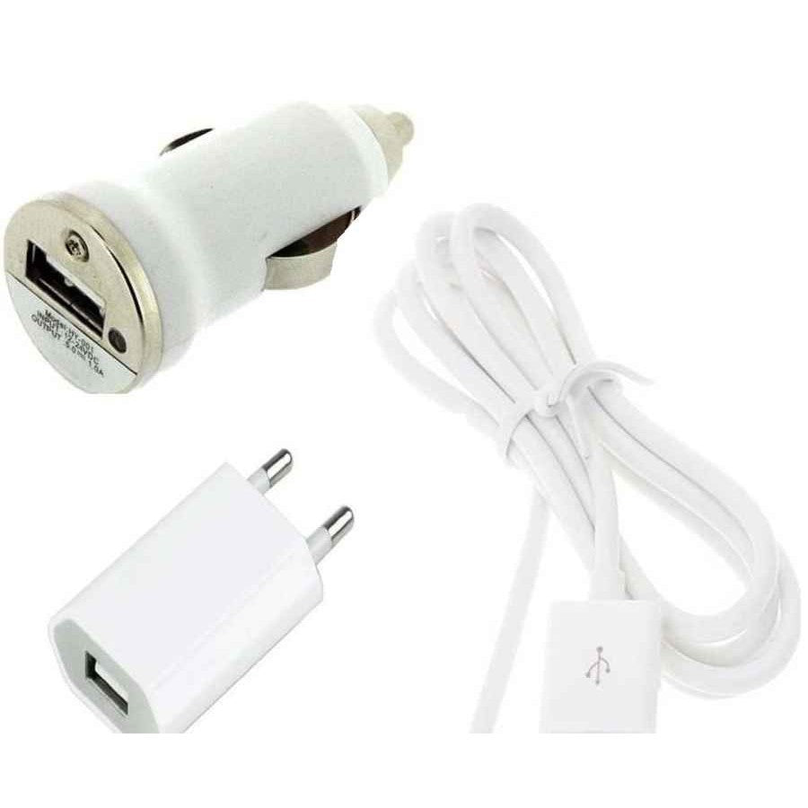 3 in 1 Charging Kit for Lava A10 with Wall Charger, Car Charger & USB Data Cable