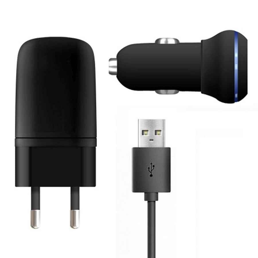 3 in 1 Charging Kit for Lava Iris 400 Colors with Wall Charger, Car Charger & USB Data Cable