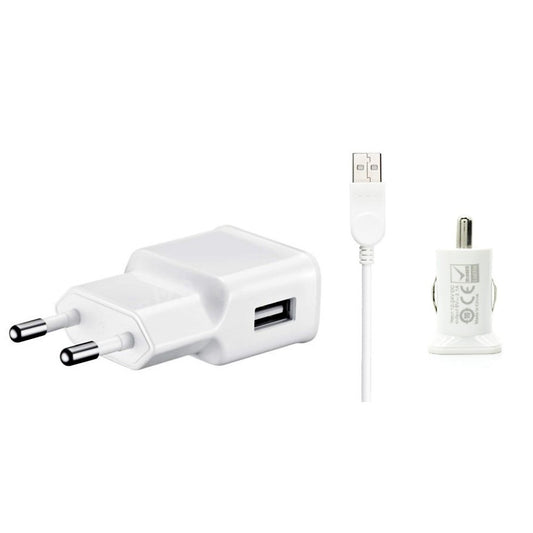 3 in 1 Charging Kit for Lava B1 with Wall Charger, Car Charger & USB Data Cable